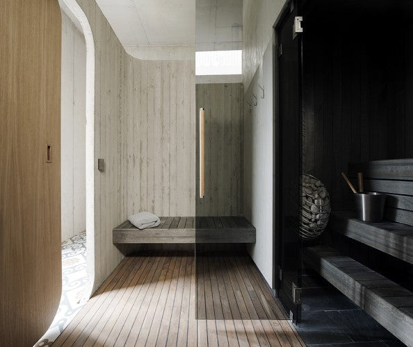 HUUM DROP heater in a designer sauna