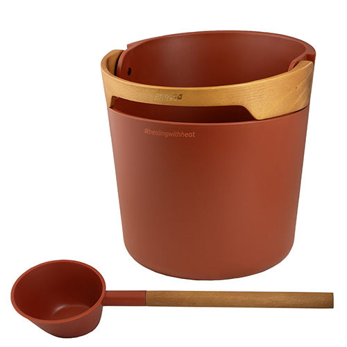 Harvia Helmi Sauna Bucket and Ladle - Terracotta