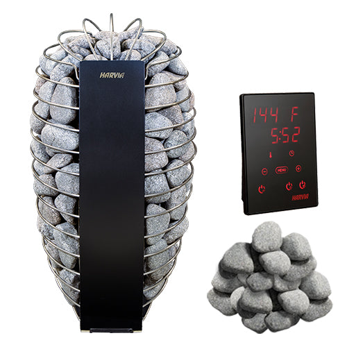 Harvia Spirit SP80E sauna heater package with control and stones