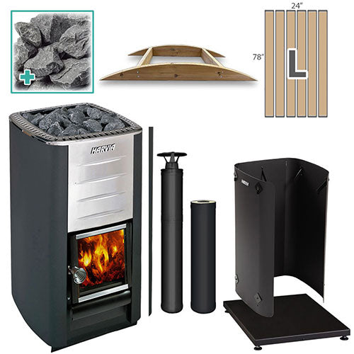 Harvia M3 Wood-Burning Sauna Stove Package 16.5kW Complete Kit