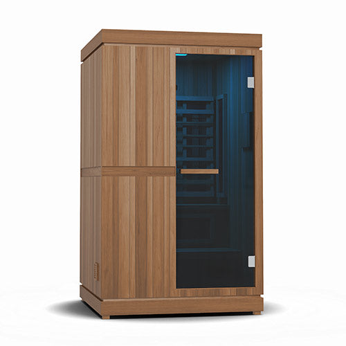 Finnmark FD-4 Trinity Infrared & Steam Sauna Combo - 2-Person Home Sauna with Infrared & Traditional Heater 48"W x 48"D x 83"H