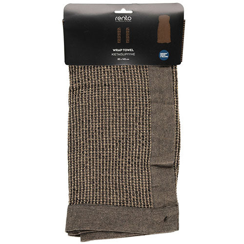Rento Kenno Sauna Sarong, Cotton/Polyester, 58" x 34", Brown