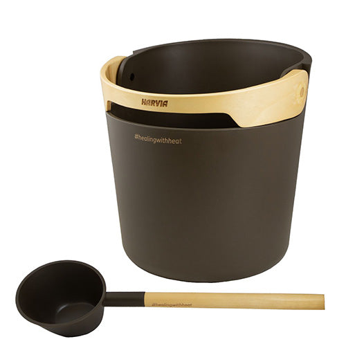 Harvia Helmi Sauna Bucket and Ladle - Black