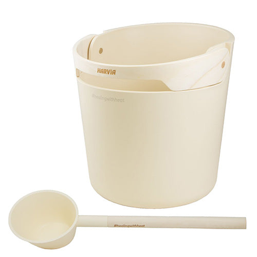Harvia Helmi Sauna Bucket and Ladle - Ivory