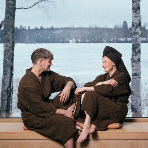 Rento Kenno Sauna Bath Robe, Dark Brown, size L/XL
