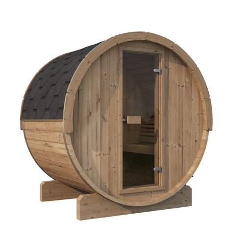 SaunaLife Model E6 ERGO-Series Backyard Sauna Barrel 59"x81", 3-person