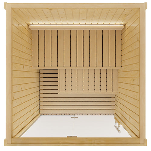 SaunaLife Model X2 XPERIENCE Series Indoor Sauna DIY Kit w/LED Light System, 1-2-Person, Spruce, 60