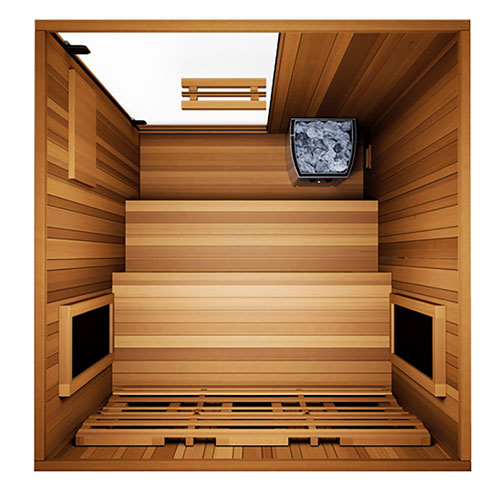 Finnmark FD-4 Trinity Infrared & Steam Sauna Combo - 2-Person Home Sauna with Infrared & Traditional Heater 48