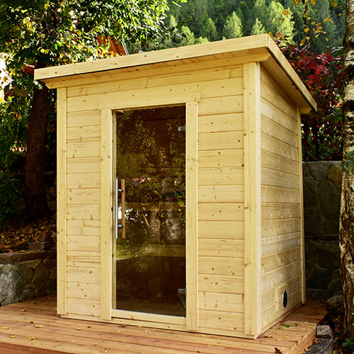 SaunaLife Model G2 Garden-Series Outdoor Home Sauna DIY Kit w/LED Light System, Up to 4 Persons