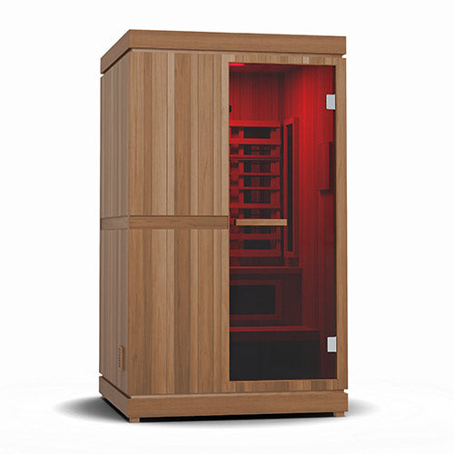 Finnmark FD-4 Trinity Infrared & Steam Sauna Combo - 2-Person Home Sauna with Infrared & Traditional Heater 48